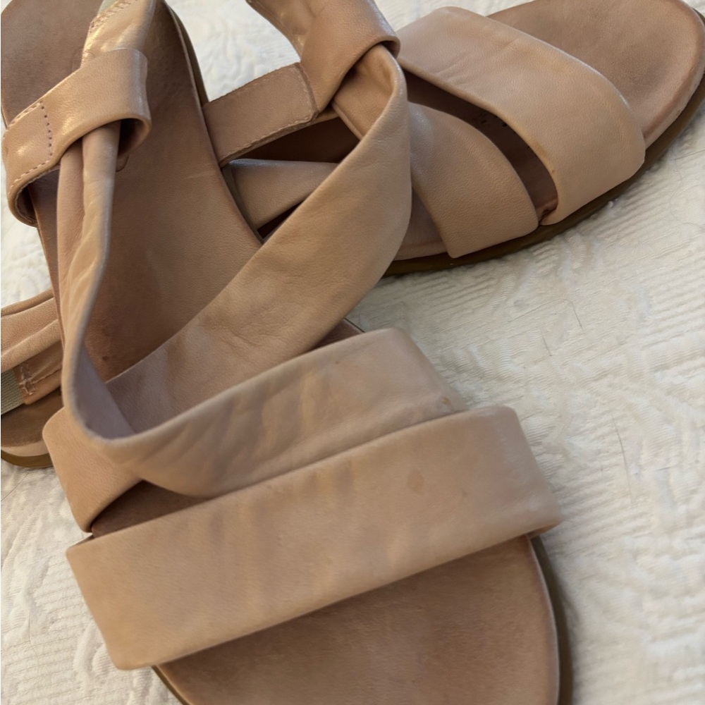 Sheridan Mia Beige Triple-Strap Slingback Sandals - Picture 2 of 4